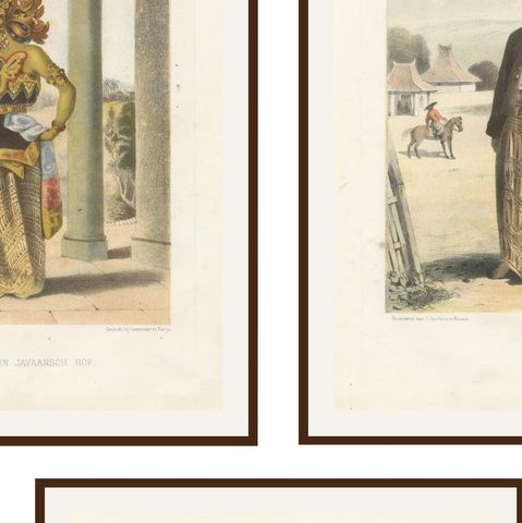 Title: Antique Javanese Costume Lithographs, Set of Five by F. Hardouin, c.1840, close-up 1