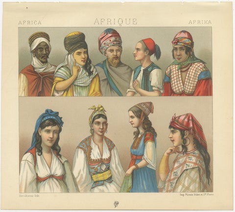 North African Architecture & Costume, Racinet Afrique Plates, Set of 3, 1888, view 3