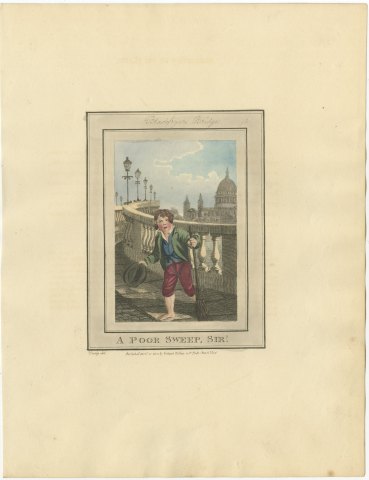 Chimney Sweep Boy on Blackfriars Bridge, Cries of London, 1804, view 2