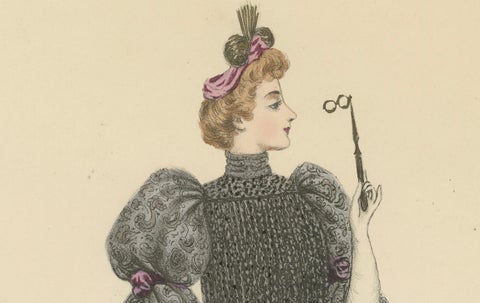 Victorian Grace: Fashion Lithograph by L. Michau and M. de Solar from 1889, close-up 2