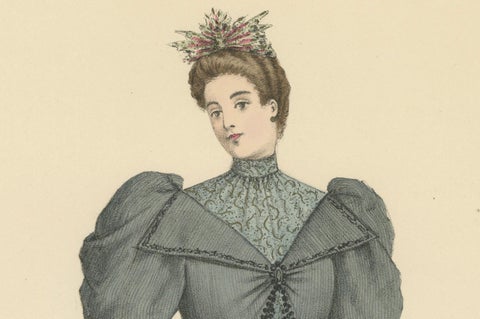 Timeless Elegance: Victorian Fashion Litho by Michau from the Expo Universelle, close-up 4