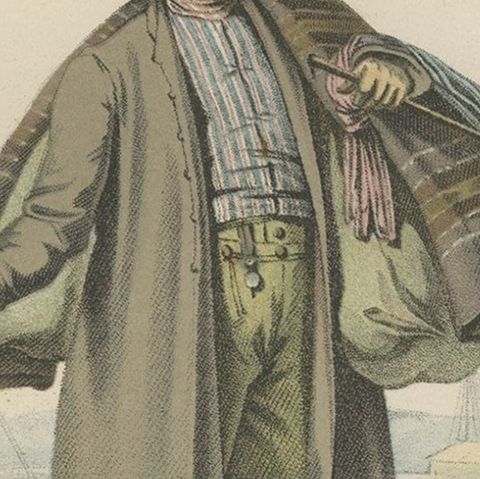 Antique Costume Print of Västergötland in Sweden, ca.1864, close-up 2