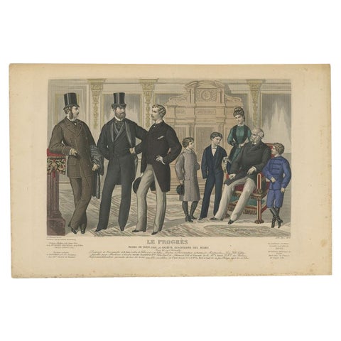 Decorative Antique Fashion Print, 1878
