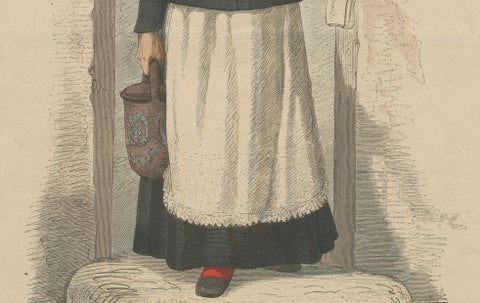 Upper Austrian Peasant Couple, 1626, Historic Costume Prints, Berlin 1877, close-up 4
