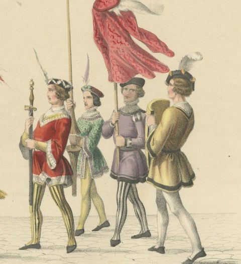 Burgundian Tribute, The Pageant of Noble Youth in Ceremonial Dress, 1855, close-up 2