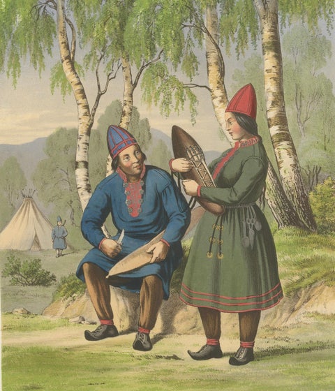 Sámi (Laplander) Costumes from Northern Norway, Helgeland Region, c.1860, close-up 5