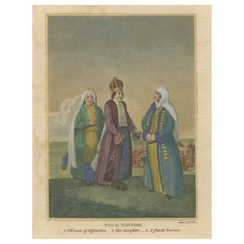 Nagai Tartars, Traditional Dress of Women of Distinction, c.1810 Engraving