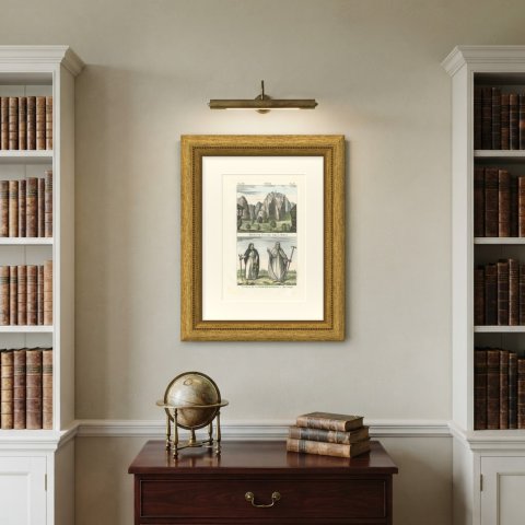 Meteora Monastery in Thessaly and the Patriarch of Constantinople, 1842, shown framed on a wall