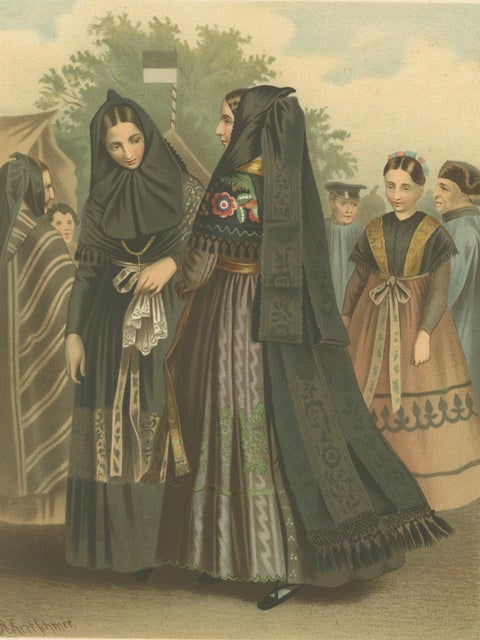 Annaberg Traditional Costume, Dannstedt, Province of Saxony, c.1875, close-up 2