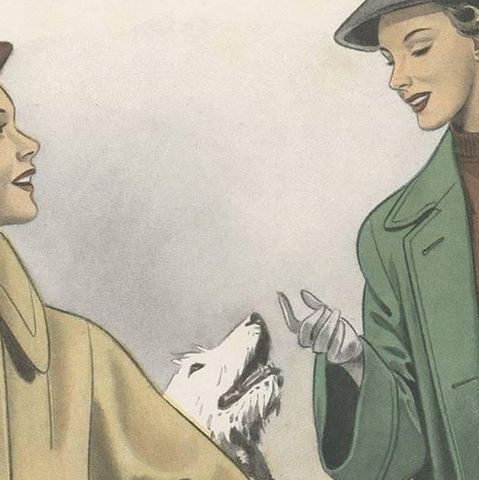 Vintage Fashion Print (Pl. 14307) published in Ladies Styles, 1952, close-up 1