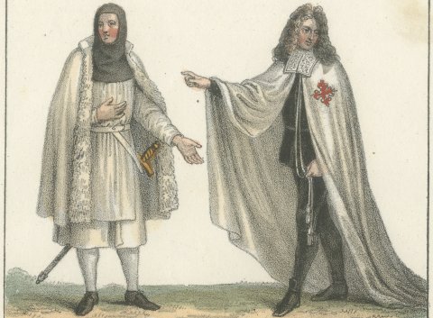 Knight of Calatrava in War Dress and Ceremonial Habit with Badge and Hat, 1842, close-up 1