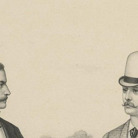 Antique German Print of Men's Fashion, c.1900, close-up 1