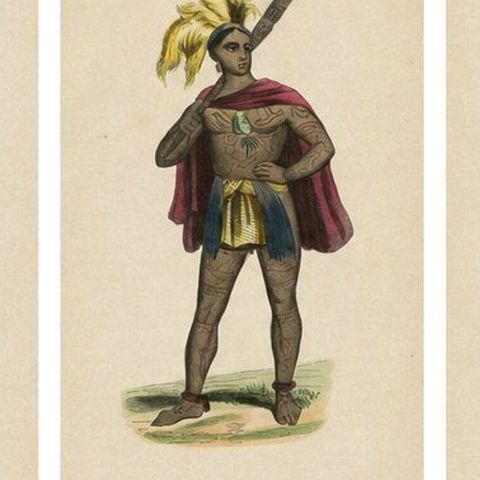 Antique Pacific Islanders & Polynesian Costume Prints, Set of 10, c.1852, close-up 1