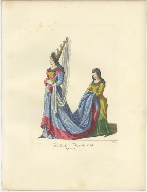 Antique Print of French Noblewomen, by Bonnard, 1860, view 3