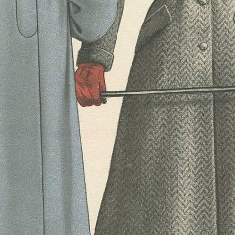 Antique Fashion Print 'Pl. 16529' published in Le Tailleur Moderne, 1954, close-up 2