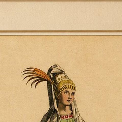 Habit of a Noble Lady of Alexandria in 1581, Elegant Ottoman Costume Print, 1749, close-up 6