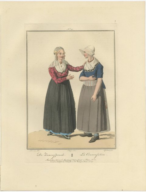 The Conversation, Dutch Costume Print, Maaskamp, 1811, view 2