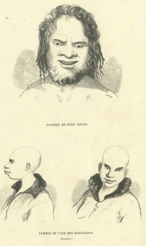 Port Jervis and Kangaroo Island, Antique Wahlen Costume Print, 1843-1844