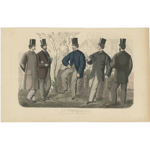Antique Fashion Print April, 1865
