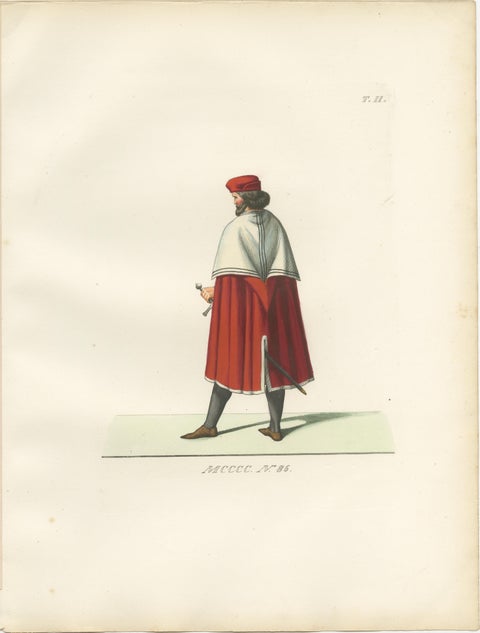 Medieval Courtly Costumes and Figures, Complete Set of 10 Hand-Colored, 1845, view 2