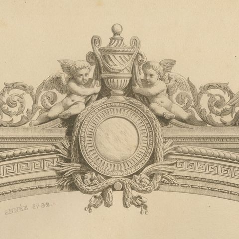 French Louis XVI Promenade Costume Lithograph, 1792, Published 1847, close-up 1