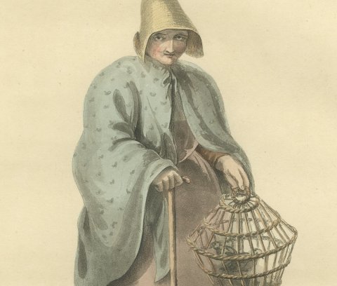 Woman near Antwerp, Flemish Dress, Antique Ackermann Print, 1817, close-up 1