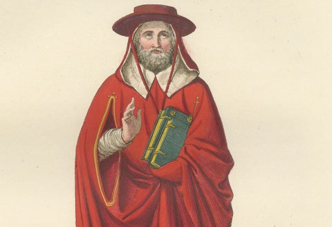 Cardinal, Commoner, and Florentine Noble in 15th-Century Italian Costume, 1845, close-up 4