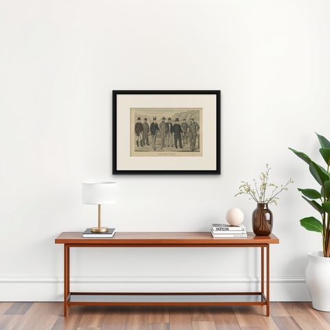 Antique Print of Fashion in June 1890 by Klemm & Weiss, circa 1900, shown framed on a wall