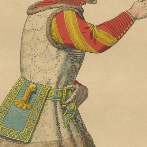Swiss Guard Costume, Antique Hand-Colored Lithograph by Bonnard, 1845, close-up 5
