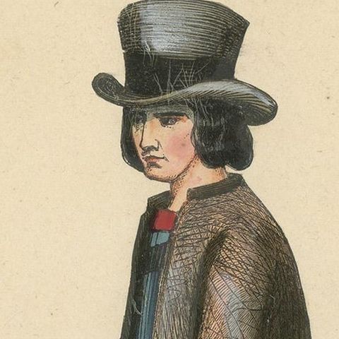 Antique Costume Print of Figures from the Black Forest by Wahlen, 1843, close-up 1