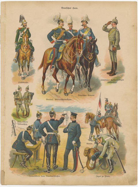 Set of 10 Antique Military Costume Prints, view 10
