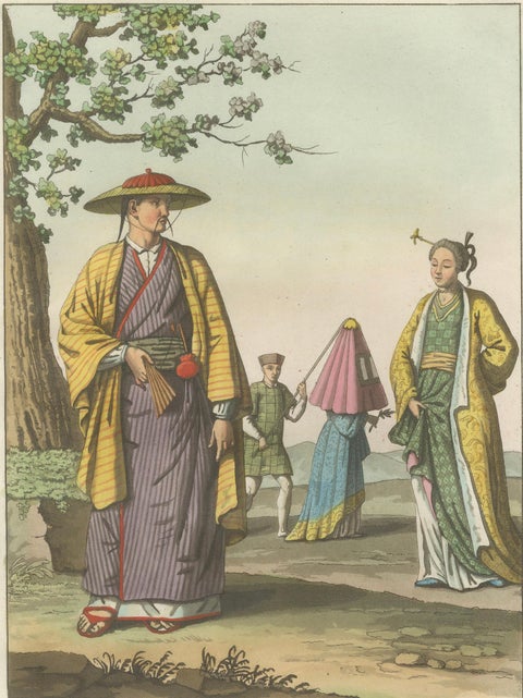 Japanese Costume Scene Edo Period, Ferrario Il Costume Antico e Moderno, 1815, close-up 3