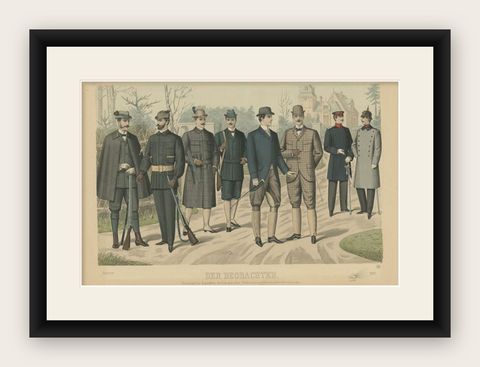 Antique Print of Fashion in August 1897 by Klemm & Weiss, circa 1900, shown framed
