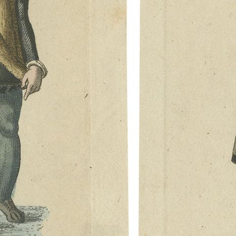 Renaissance Nobility: Württemberg and Mainz Engraved and Handcolored, circa 1850, close-up 2