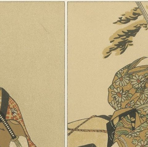Antique Japanese Costume Print: Four Elegant Women in Edo-Period Kimono, 1882, close-up 5