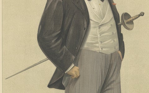 Royal Elegance: Prince Henry of Orleans, Fencing Nobleman, Vanity Fair 1897, close-up 2