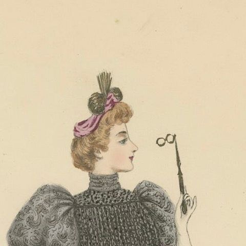 Victorian Grace: Fashion Lithograph by L. Michau and M. de Solar from 1889, close-up 4