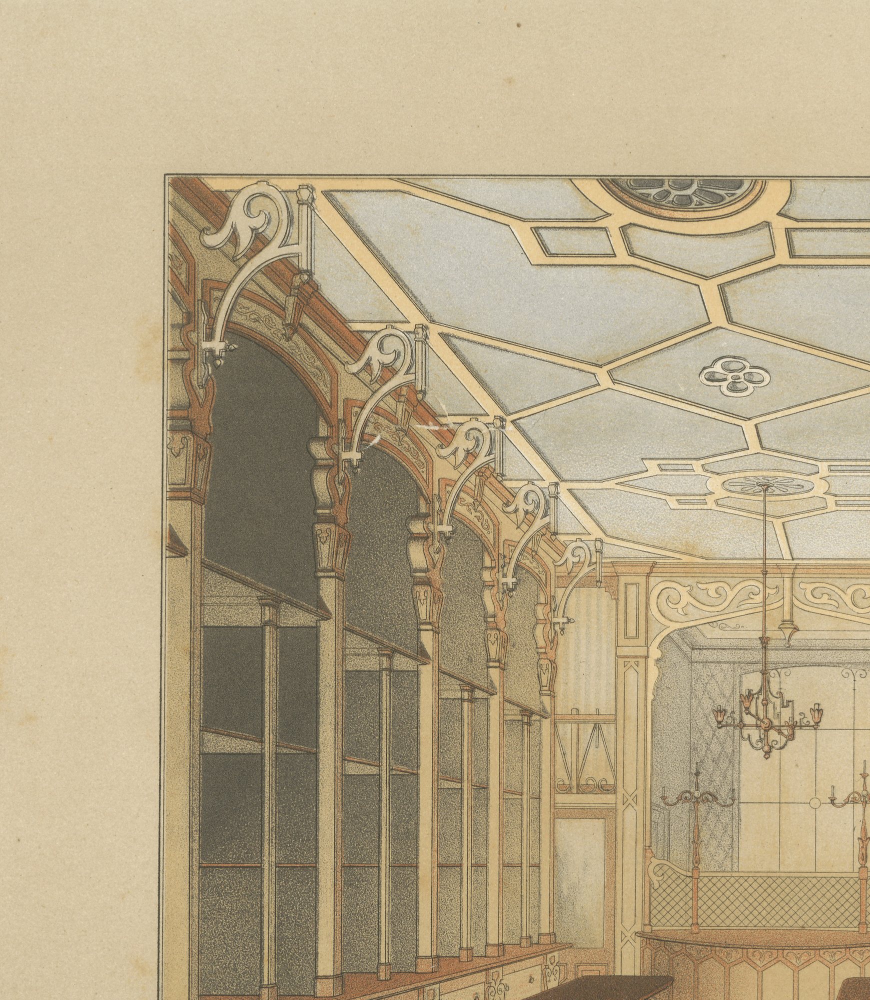 Kalverstraat Shop Interior, Dutch Architecture Print, Leliman, 1865-1866, view 2