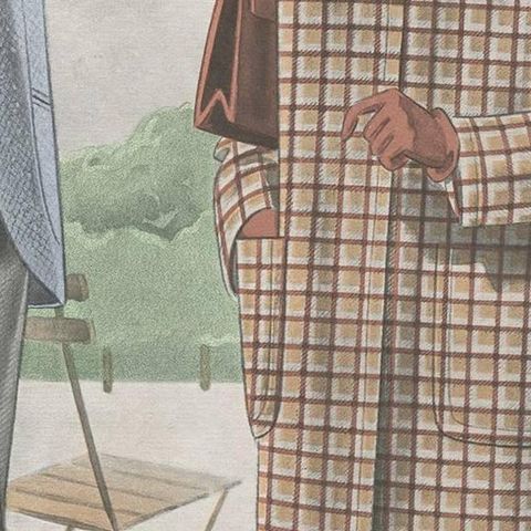 Antique Fashion Print, Published in Ladies Styles, 1951, close-up 2