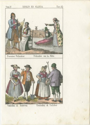 Frisian Fishermen, a Sledge on Ice and Peasants of Schouwen and Walcheren, 1842, view 2