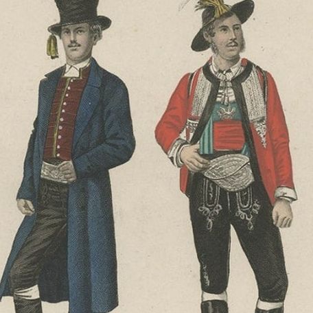 Old Prints of Costumes of Hungary, Tyrol, Sweden, Romania, Holland, Etc., Ca1875, close-up 3