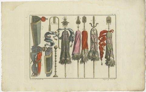 Set of 3 Antique Prints of Turkish Costumes & Utensils in the Middle Ages, 1810, view 2