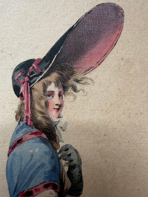 French Directoire Period Costume Lithograph, 1794, Published 1847, view 10