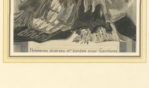 French Art Nouveau Fashion Design of Fur Trimmings and Pelts, c.1910, close-up 5