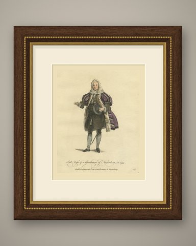 Gentleman of Nuremberg in Full Dress with Wig and Fur Gown, 1755, Jefferys 1757, shown framed