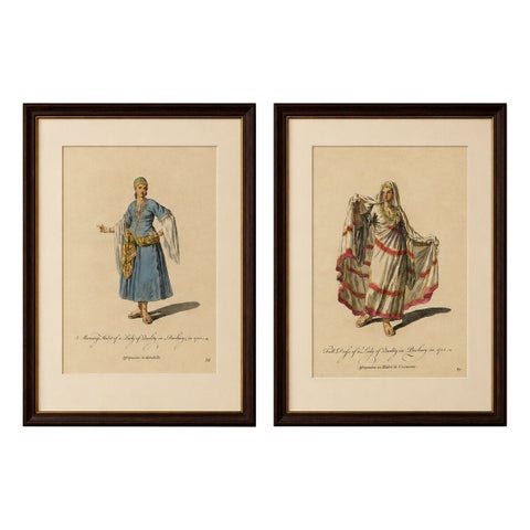 Barbary Ladies in Morning and Ceremonial Dress in 1700, Costume Engravings, 1749