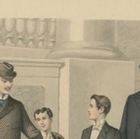 Antique Print of Fashion in February 1896 by Klemm & Weiss, circa 1900, close-up 1