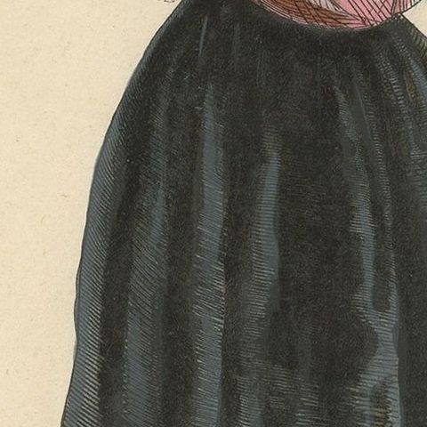 Antique Costume Print of a Young Lady in Bogotá by Wahlen, 1843, close-up 2