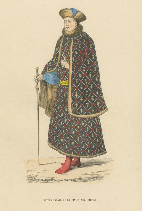 Civilian Costume at the End of the 15th Century, 1847, close-up 4