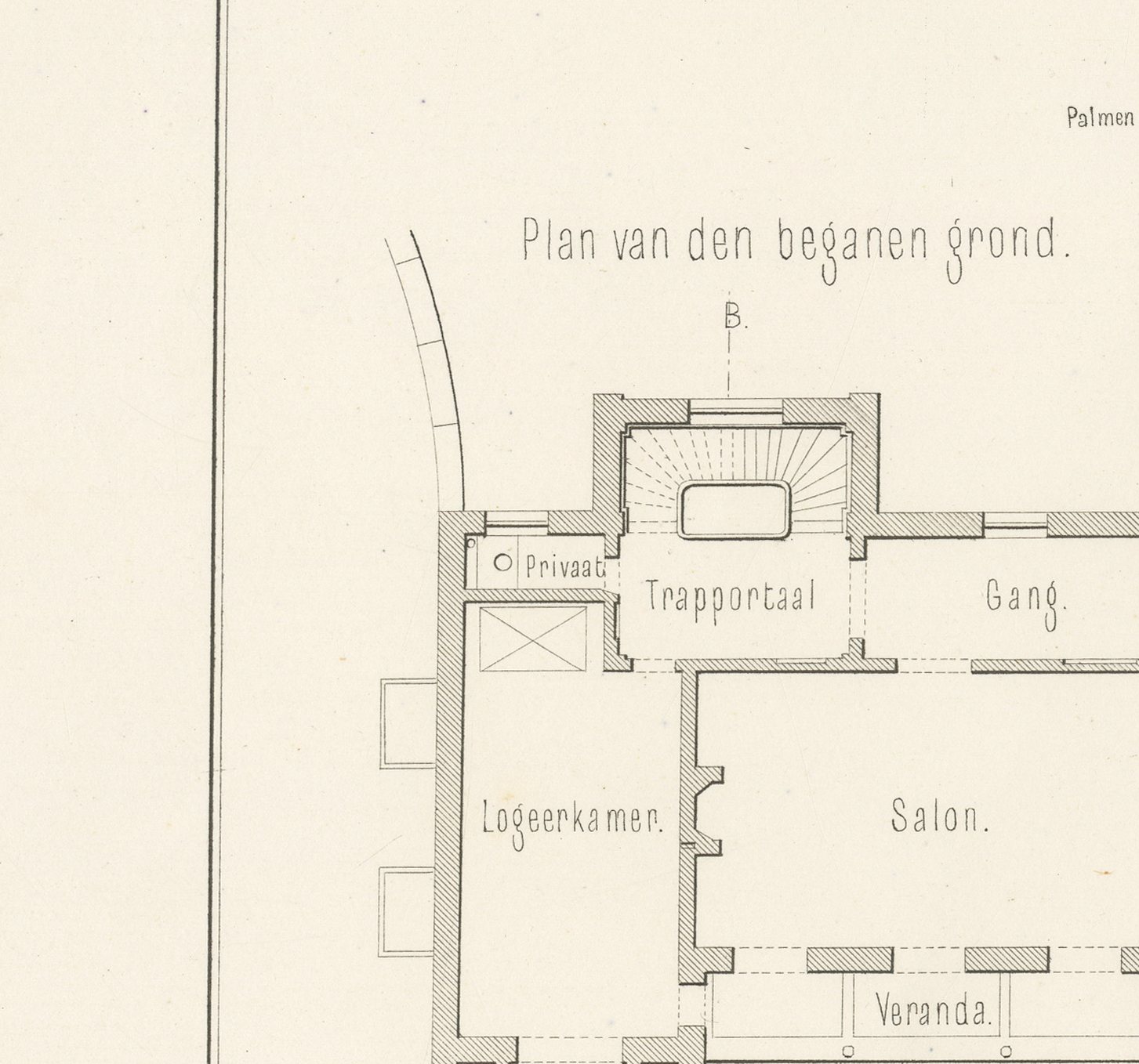 Seaside Villa, Scheveningen Dunes, Dutch Architecture Print, Leliman, 1865-1866, view 3